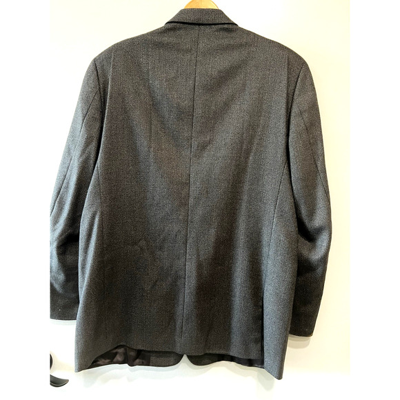 Joseph Feiss 100% Lambswool Blazer Sport Coat Jacket Dark brown Classic 46L - Picture 2 of 12